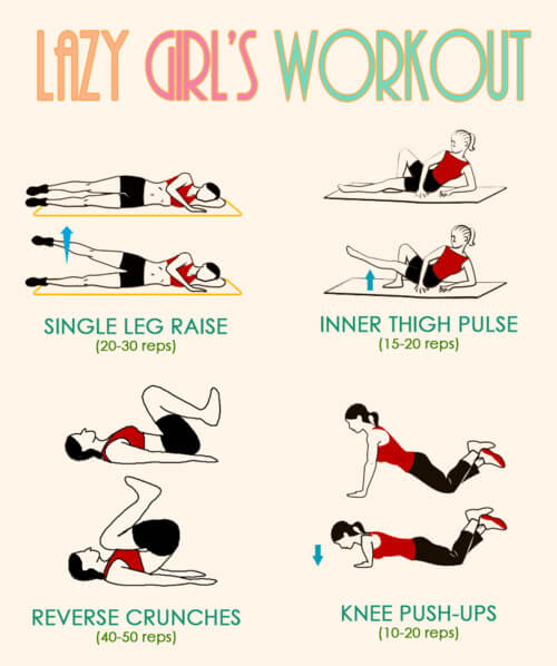 Lazy Girls Workout - Healthy Fitness Exercise Butt Legs Abs