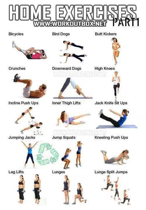 Home Exercises - Healthy Fitness Workout Lunges Squats Leg Abs