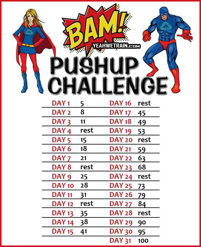 Super Hero: Push-Up Challenge - Chest Shoulder Tricep Workout Ab