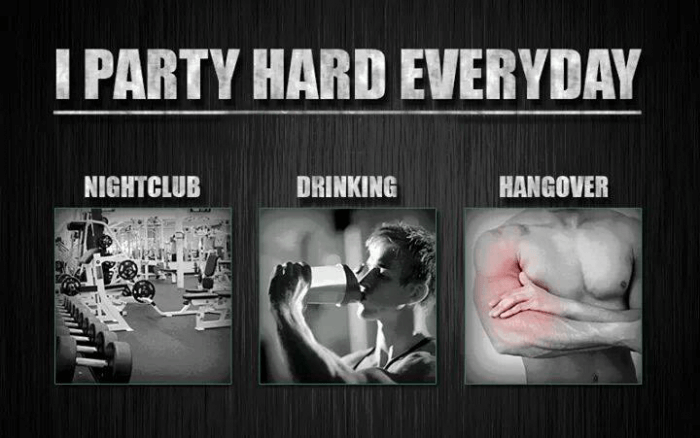 I Party Hard Everyday - Nightclub Drinking Hangover Training Abs