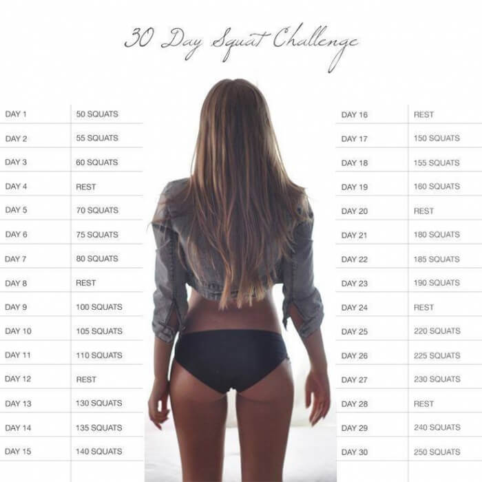 30 Day Squat Challenge - Healthy Fitness Workout Butt Legs Core