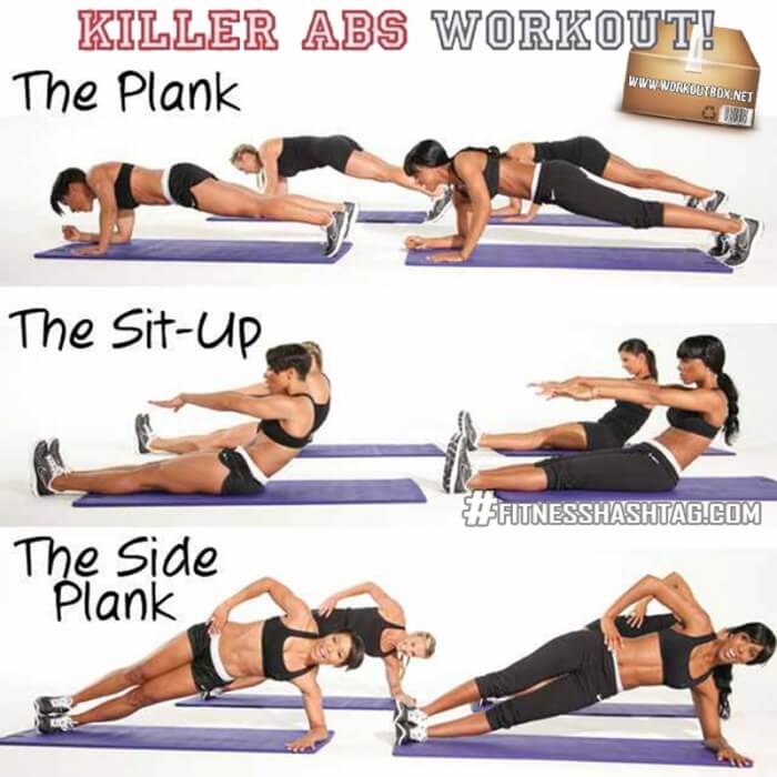 Killer Abs Workout! Sixpack Exercises Healthy Fitness Core Arms 