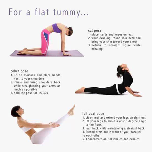 For A Flat Tummy - Cat Pose Cobra Full Boat Healthy Fitness Abs