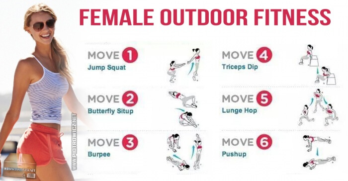Female Outdoor Fitness - Healthy Training Squat Burpee Sixpack