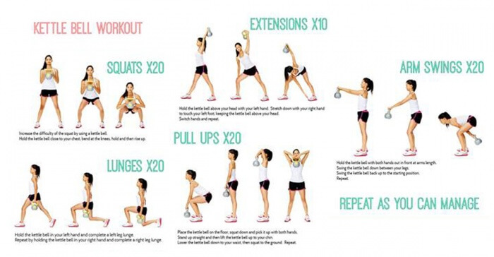 Kettle Bell Workout - Healthy Training Full Body Squat Arms Abs