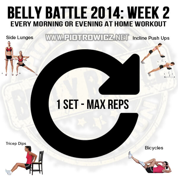 Belly Battle 2014 Week 2 Workout! Every Morning At Home Training