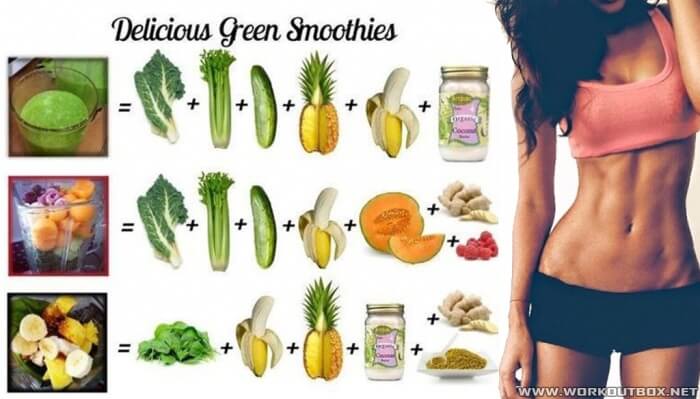 Deliciouse Green Smoothies - Healthy Fitness Drinks To Lose Fat
