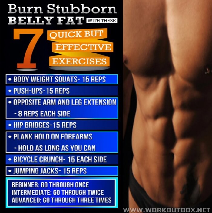 Burn Stubborn Belly Fat With These 7 Quick Effective Exercises !