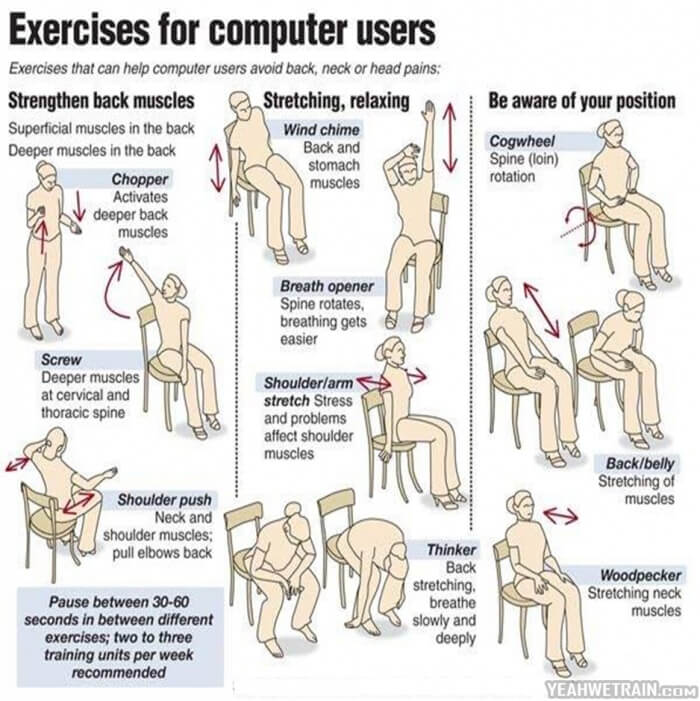 Exersises For Combuter Users ! Strengthen Back Muscle Stretching