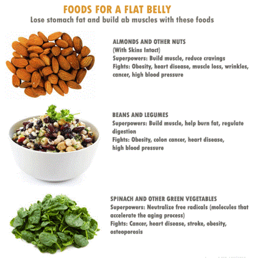 Foods For A Flat Belly - Lose Stomach Fat And Build Ab Muscles..