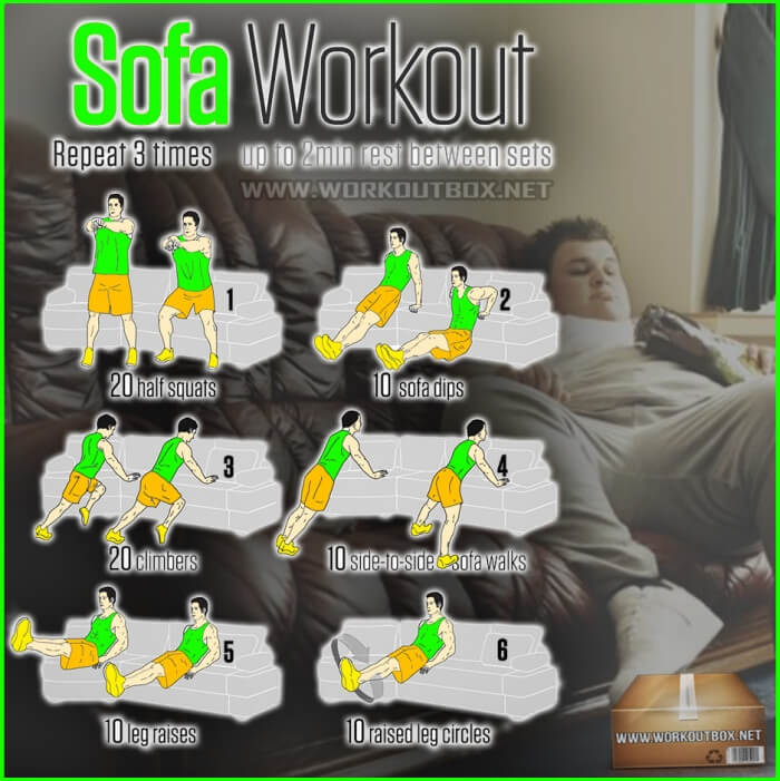 Sofa Workout - Train Your Body At Home No More Excuses Arms Abs