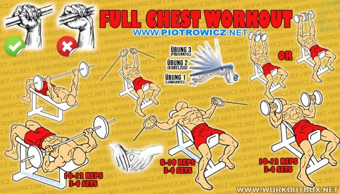 Full Chest Workout - Decline Incline Bench Press Upper Lower Abs