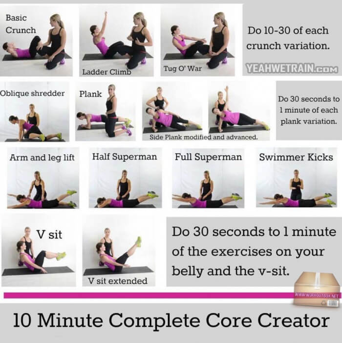10 Minute Complete Core Creator - Healthy Fitness Exercises Back