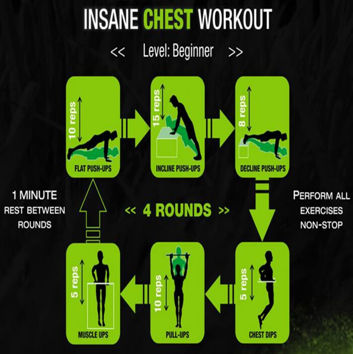 Insane Chest Workout For Beginner - Fitness Training Plan Level