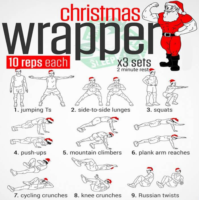 Christmas Wrapper Workout Plan - Healthy Santa Fitness Training